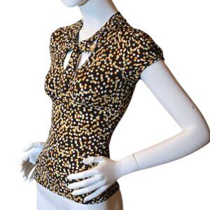 Vintage Y2K VOL1 Brown Spotted Shirt sz S